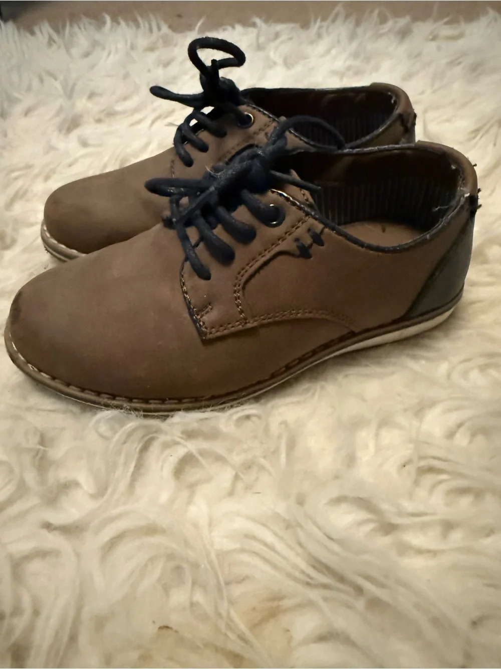 Kids Brown Casual Lace-Up Shoes